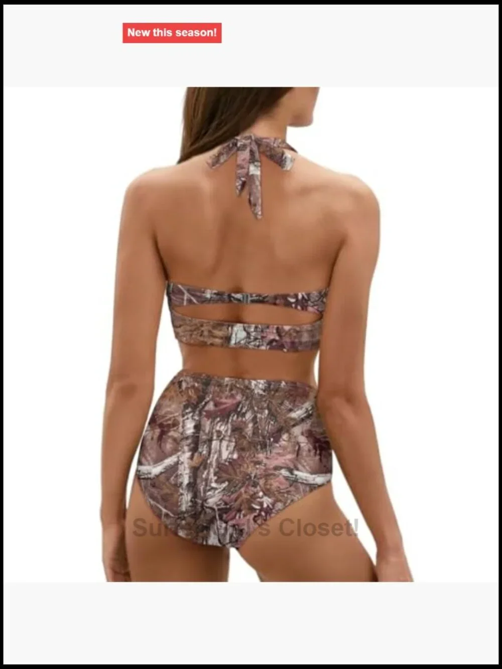 Two Piece Bikini Set High Waist Tummy Control Push Up Ruched Ruffle
